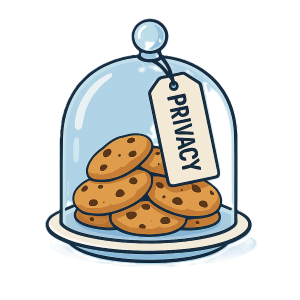 glass jar with cookies under it.